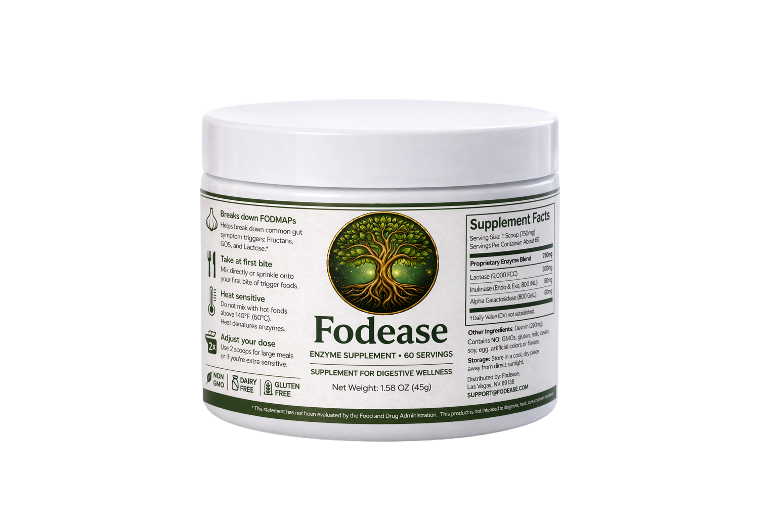 Fodease enzyme supplement jar
